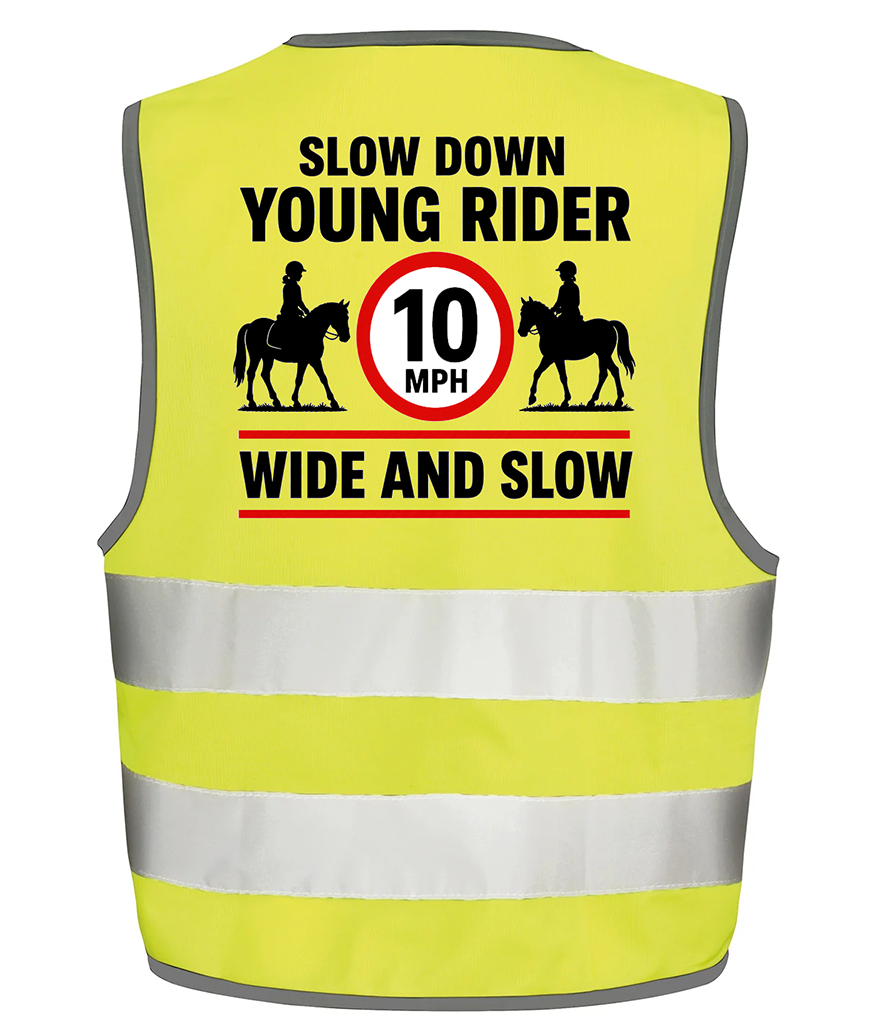 Slow Down Young Rider 10 MPH Hi-Vis Safety Vest
