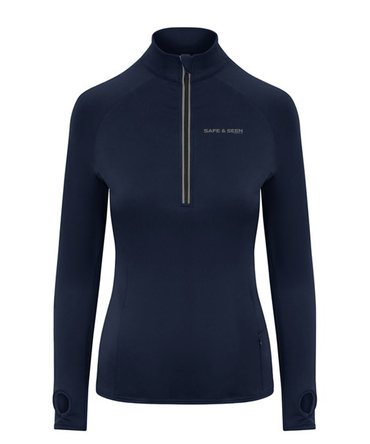 Safe & Seen Women's Cool Flex Half-Zip Performance Top