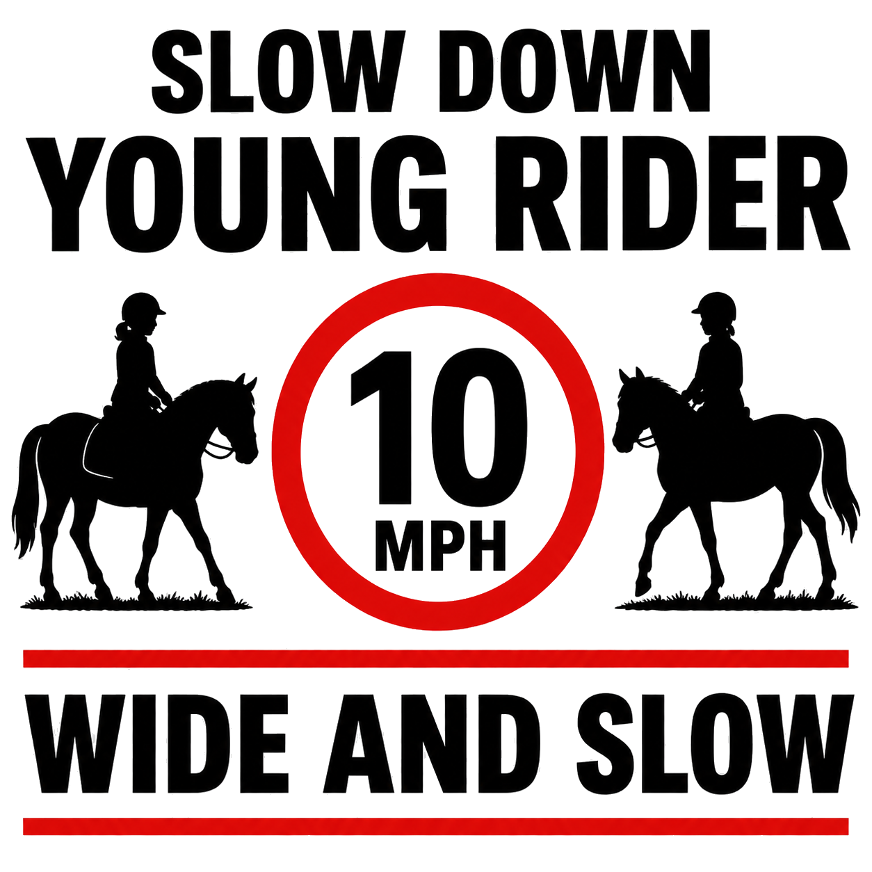 Slow Down Young Rider 10 MPH Hi-Vis Tabard