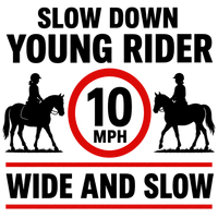Slow Down Young Rider 10 MPH Hi-Vis Tabard